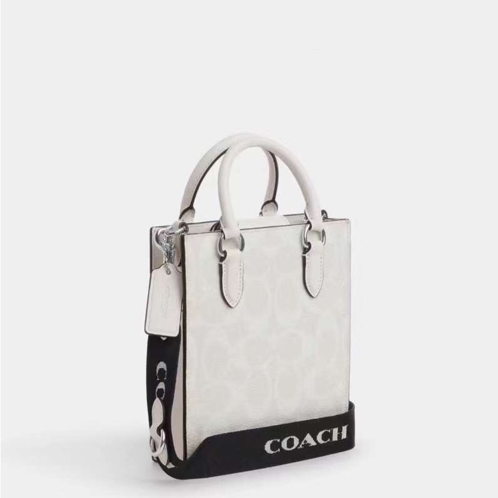 NWT Coach North South Mini Tote In Signature Canvas - Picture 4 of 14